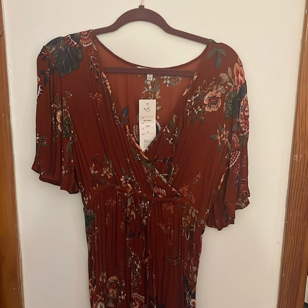 Red Floral Maxi Dress